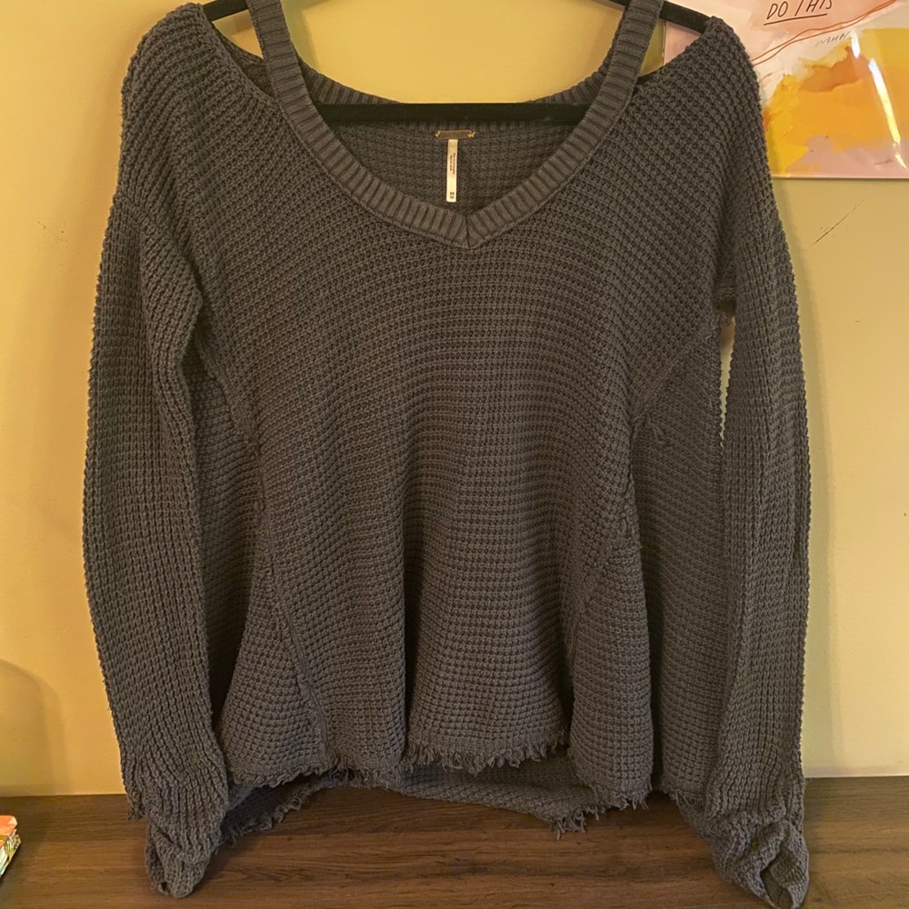 Free People Moonshine Waffle Sweater